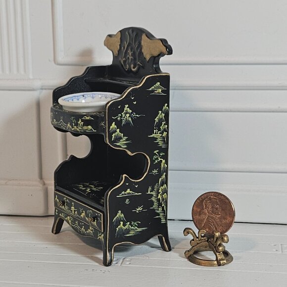 Vintage Hansson Dollhouse Miniature Wash Basin - Picture 3 of 9